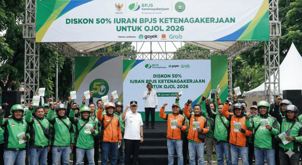 Diskon BPJS Ketenagakerjaan 50 Persen untuk Ojol 2026, Ini Penjelasan Lengkap dan Cara Mendapatkannya