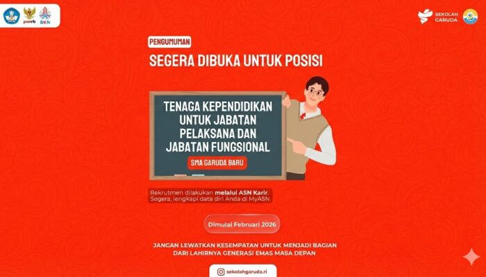 Rekrutmen ASN Sekolah Garuda Baru 2026, Usia Maksimal 40 Tahun, Ini Detailnya